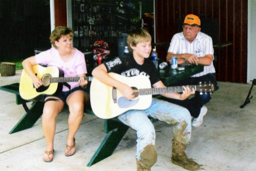 Mom, Travis, and Grandpa - 2007 - Weimar, TX